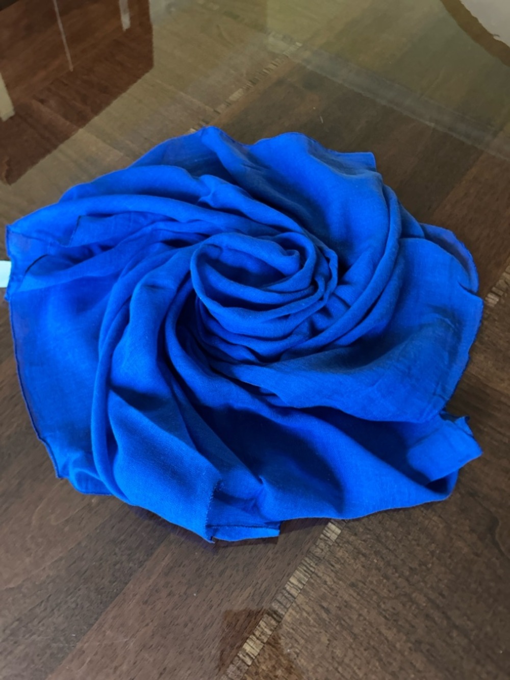 Royal Blue Lightweight Scarf Wrap French cotton 31“ x 31“